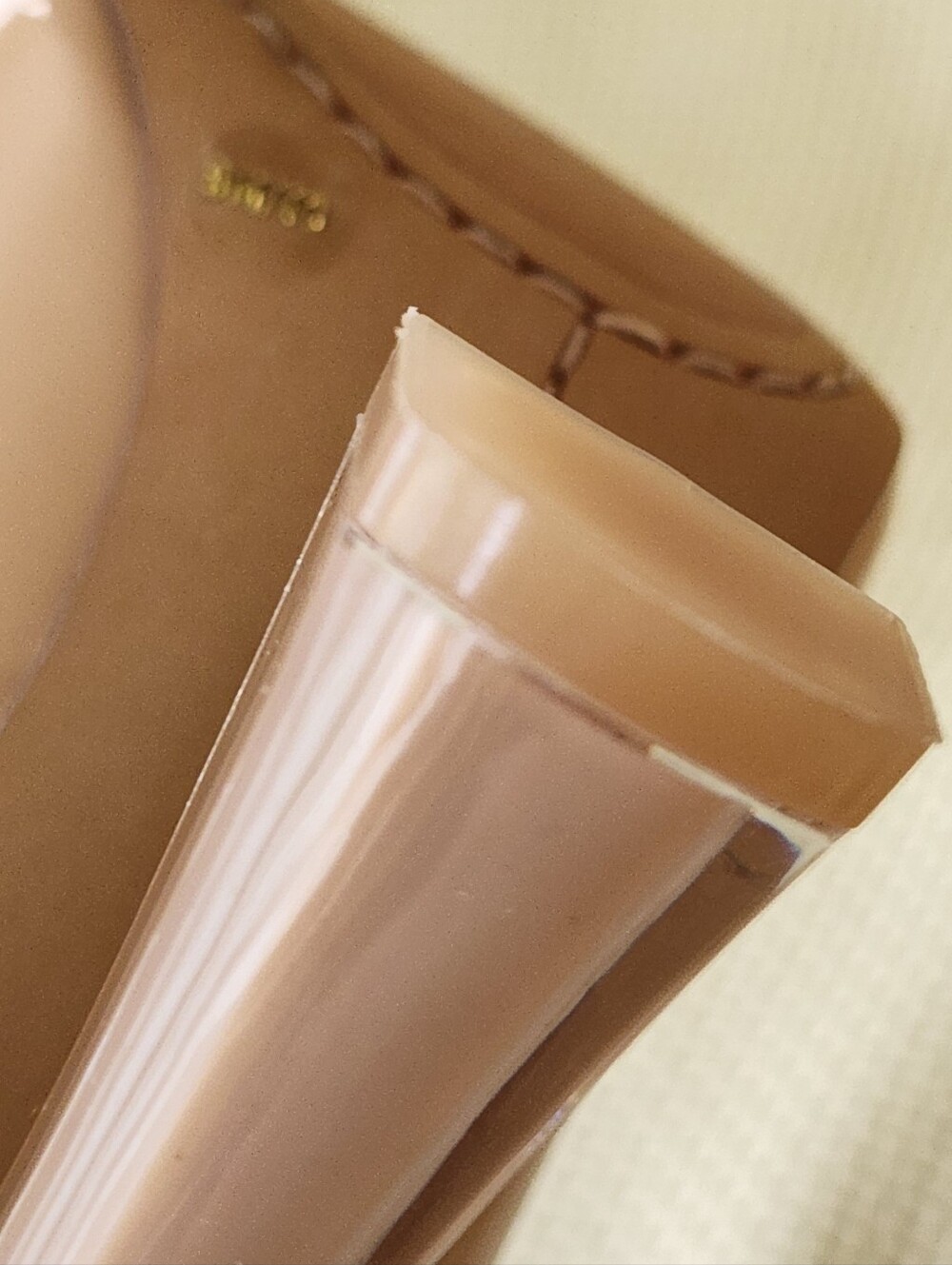 Vince Camuto Slaytia Nude Patent Pumps Clear Flare Heel NWOB Sz9 Fits 8 8.5 READ - Picture 9 of 16